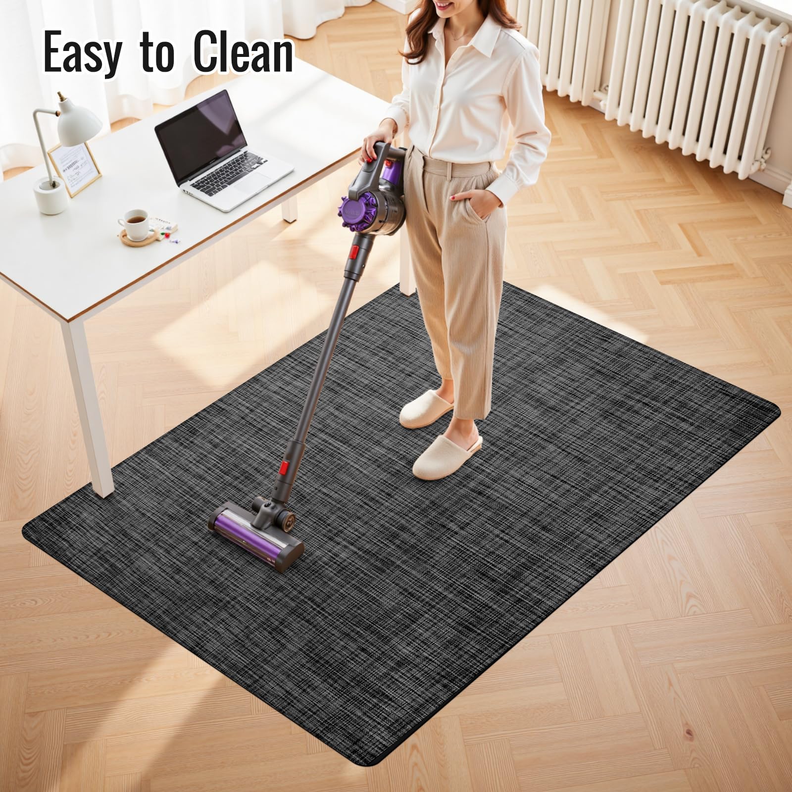 Office Chair Mat,36"x48" Anti-Slip Waterproof Hardwood Floor Chair Mat,Heavy Duty Floor Protector Rolling Chairs for Home Office(Black)