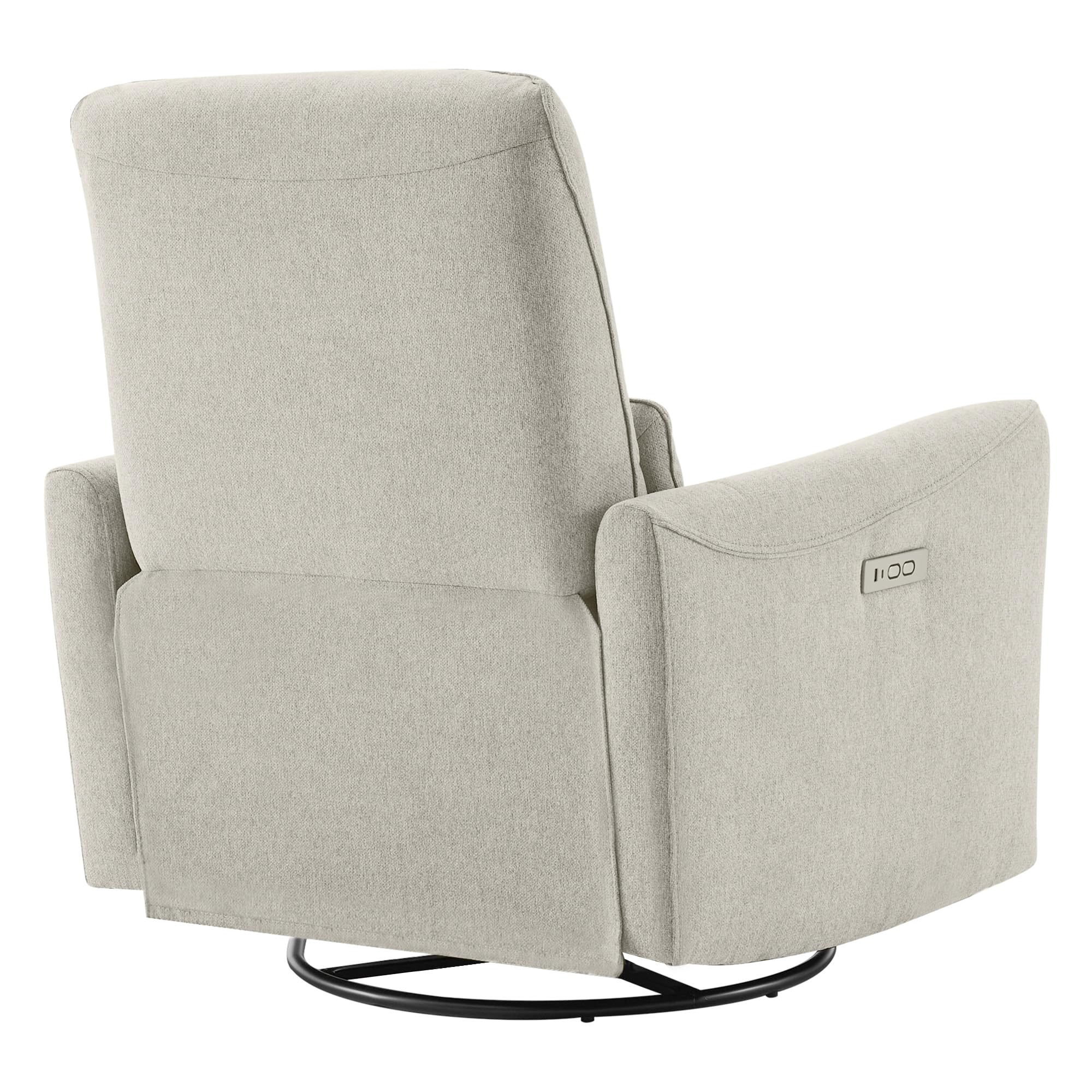 Power Recliner Chair Swivel Glider, FSC Certified Fabric Living Room Nursery Reclining Sofa Chair with Lumbar Support, Dove Grey