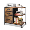 3 Drawer Mobile File Cabinet with Open Storage Shelf