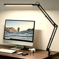 Desk Lamp for Office, Eye Comfortable LED Desk Light for Long Hours, Adjustable Swing Arm with Memory Function, Black