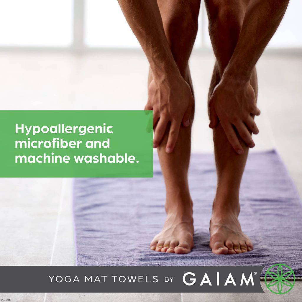 Yoga Mat Towel, Non-Slip Microfiber, Hot Yoga (Folkstone Grey)