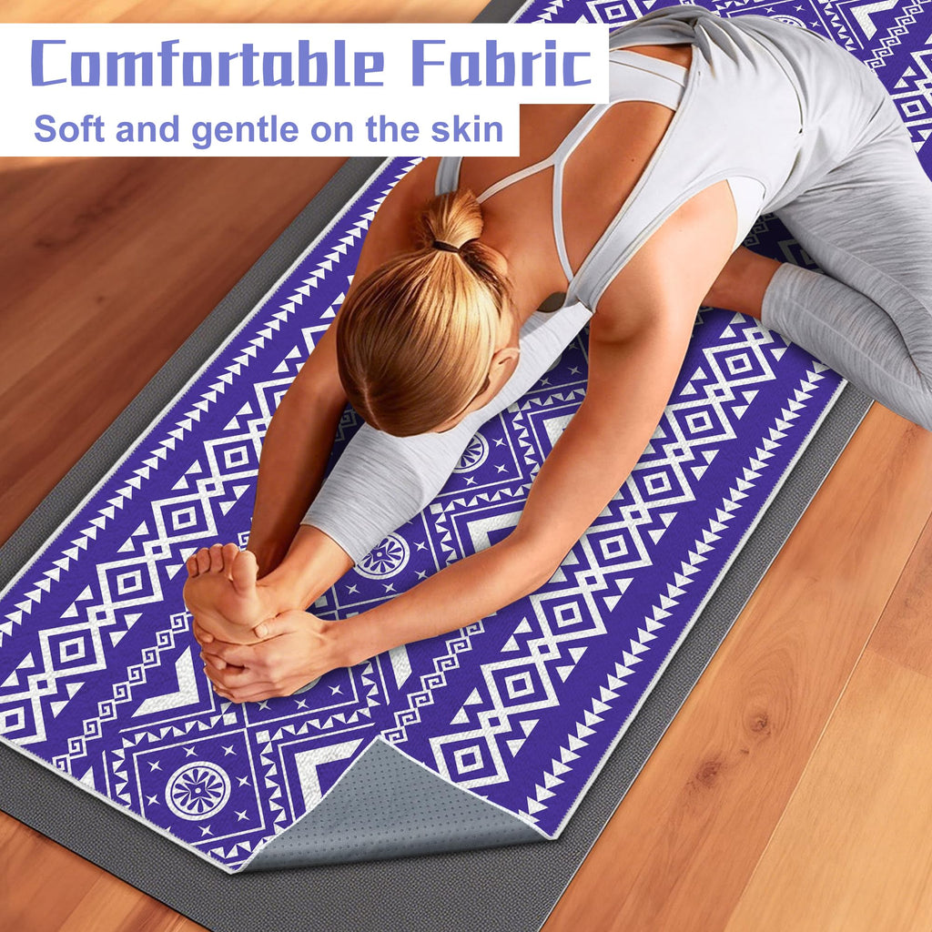 Yoga Towel,Absorbent Yoga Mat Towel for Hot Yoga Non Slip,Stylish Prints,Ideal for Workouts,Hot Yoga,Bikram,Pilates Equipment,72 x 27 in,Arranged Triangle Geometry