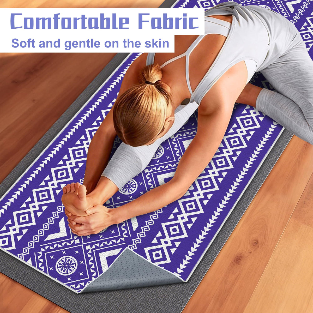 Yoga Towel,Absorbent Yoga Mat Towel for Hot Yoga Non Slip,Stylish Prints,Ideal for Workouts,Hot Yoga,Bikram,Pilates Equipment,72 x 27 in,Arranged Triangle Geometry
