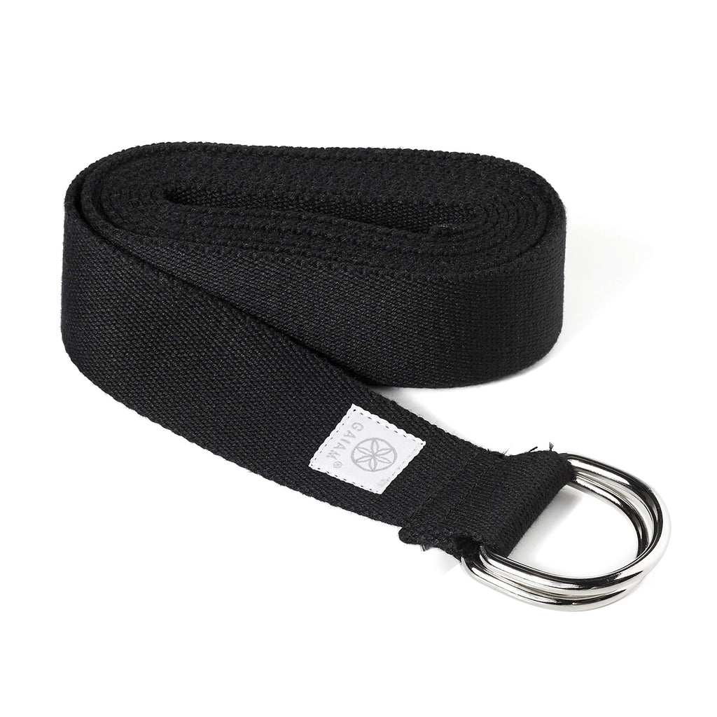 Yoga Strap (8ft) Premium Stretch Band with Adjustable Metal D-Ring Buckle Loop | Exercise & Fitness Stretching for Yoga, Pilates, Physical Therapy, Dance, Gym Workouts (Black)
