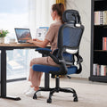 Office Chair Ergonomic Desk Chair, 330 LBS Home Mesh Office Desk Chairs with Wheels, Comfortable Gaming Chairs (Dark Blue)