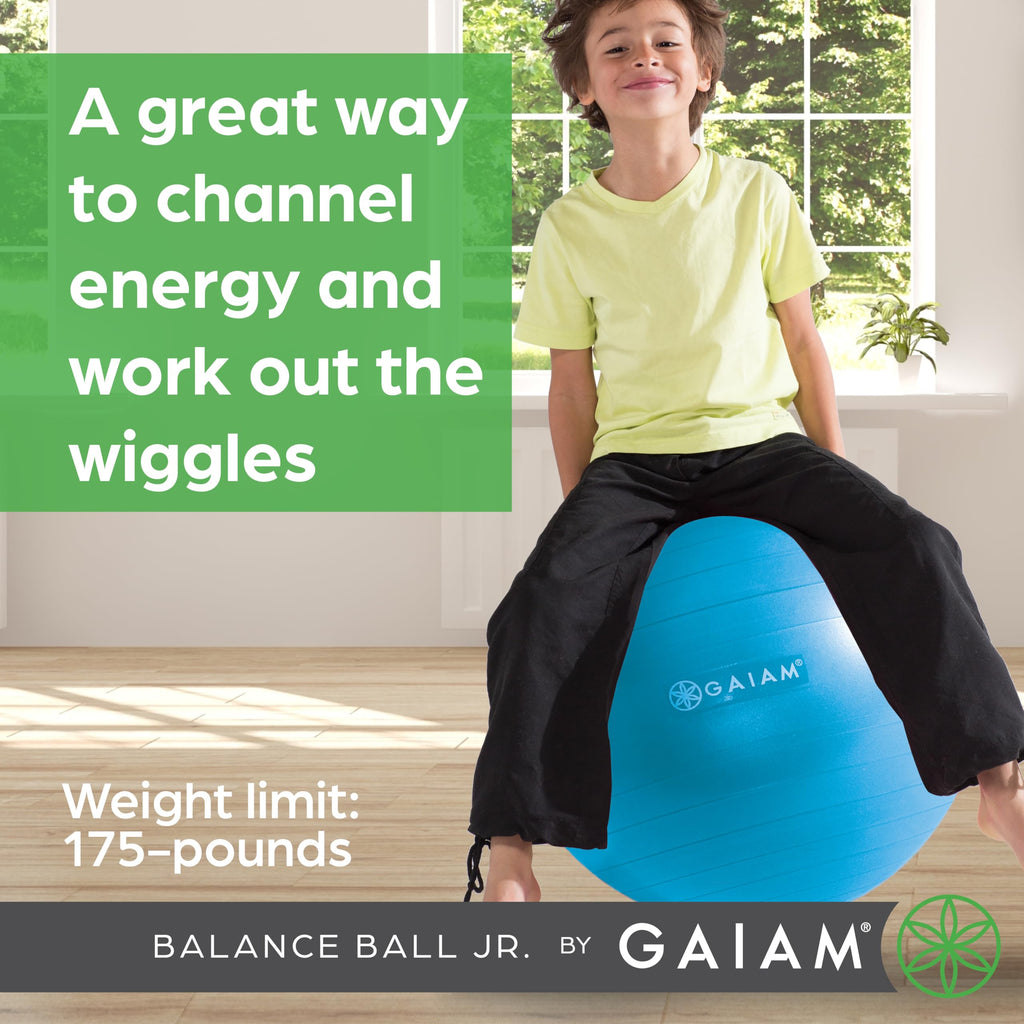 Kids Balance Ball Chair, Active Seating, Metal Frame (Blue/Green)
