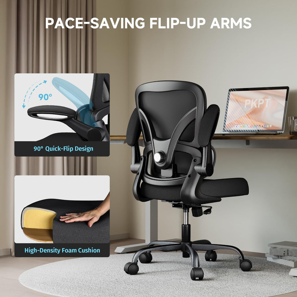 Mesh Office Chair, 330LBS Ergonomic Desk Chair with Adjustable Lumbar Support, Executive Computer Chairs for Home Office, Black