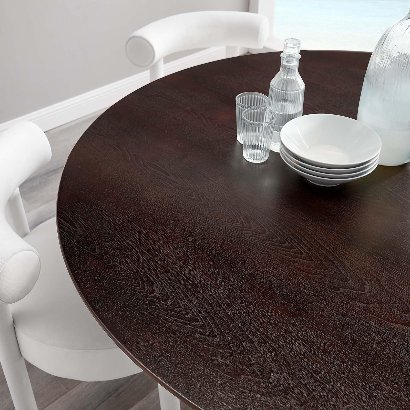 Modway Lippa Dining Table, 60", Gold Cherry Walnut