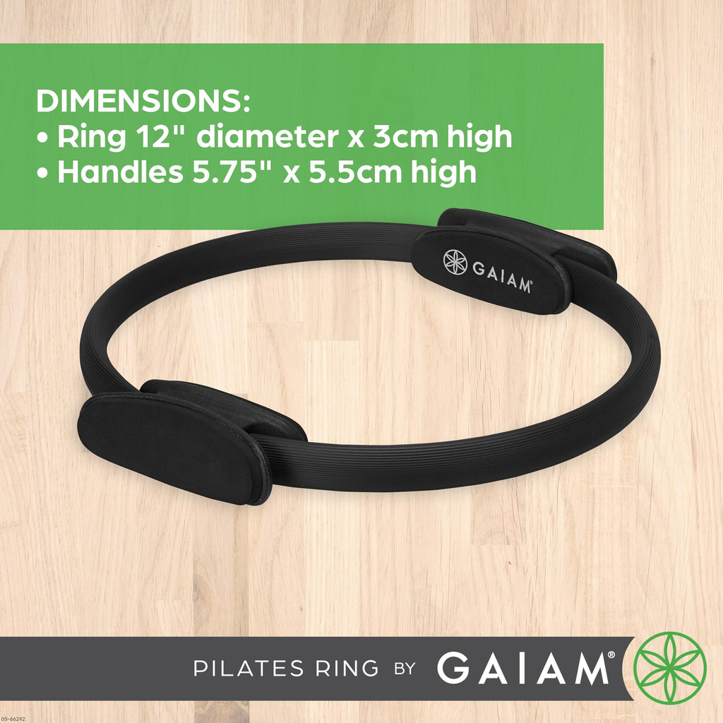 Pilates Ring Fitness Circle, Toning Arms, Legs & Core (12", Black)