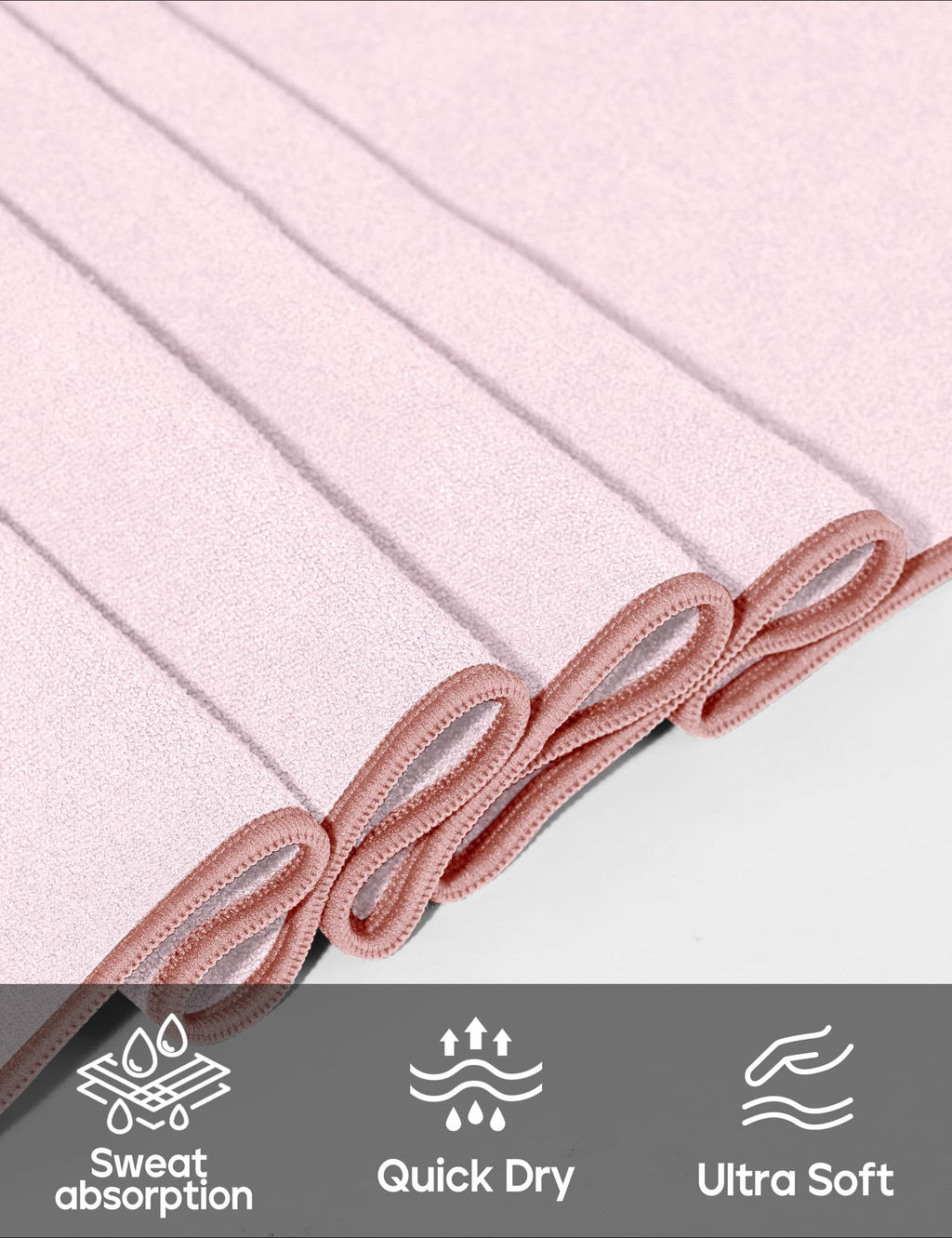 Yoga Mat Towel Non Slip for Hot Yoga Towel with Silicone Grip & Free Spray Bottle, 72"X26" Extra Large Microfiber Yoga Towel for Bikram, Pilates, Fitness (Pink)