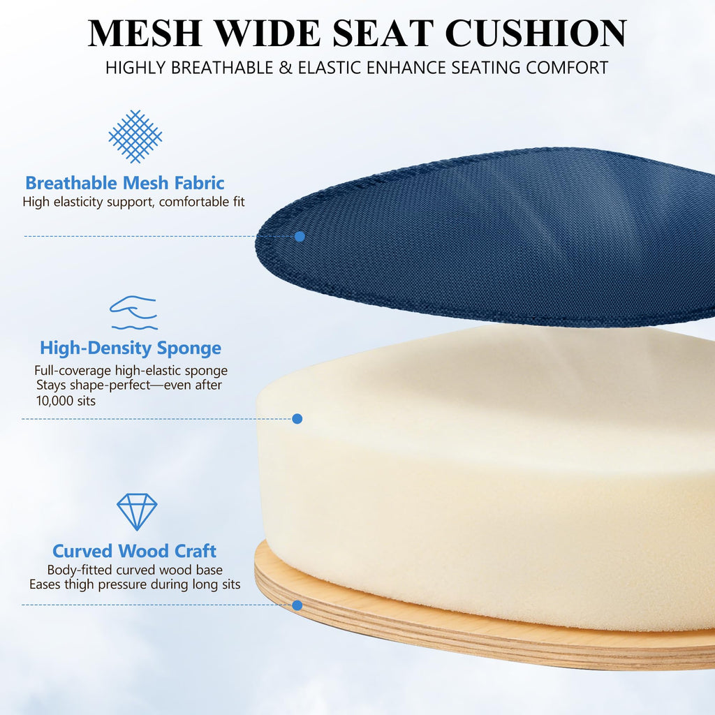 Office Chair, Ergonomic Desk Chair Breathable Mesh Chairs Adjustable High Back Lumbar Support Flip-up Armrests, Executive Rolling Swivel Comfy Computer Chairs Home Office Navy