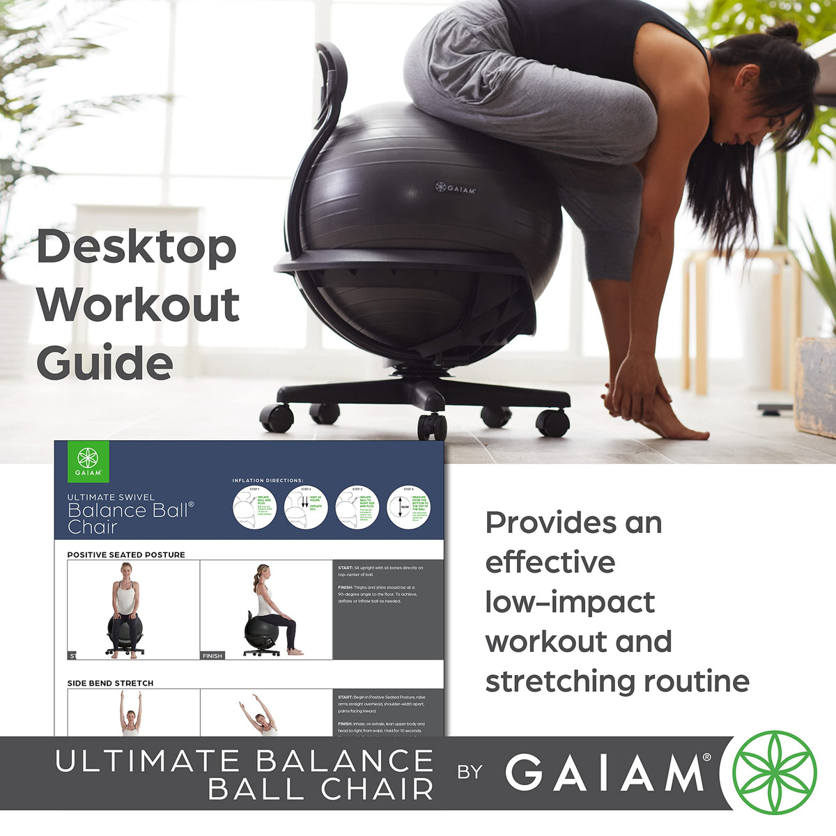 Ultimate Balance Ball Chair, Swivel Base, Home & Office
