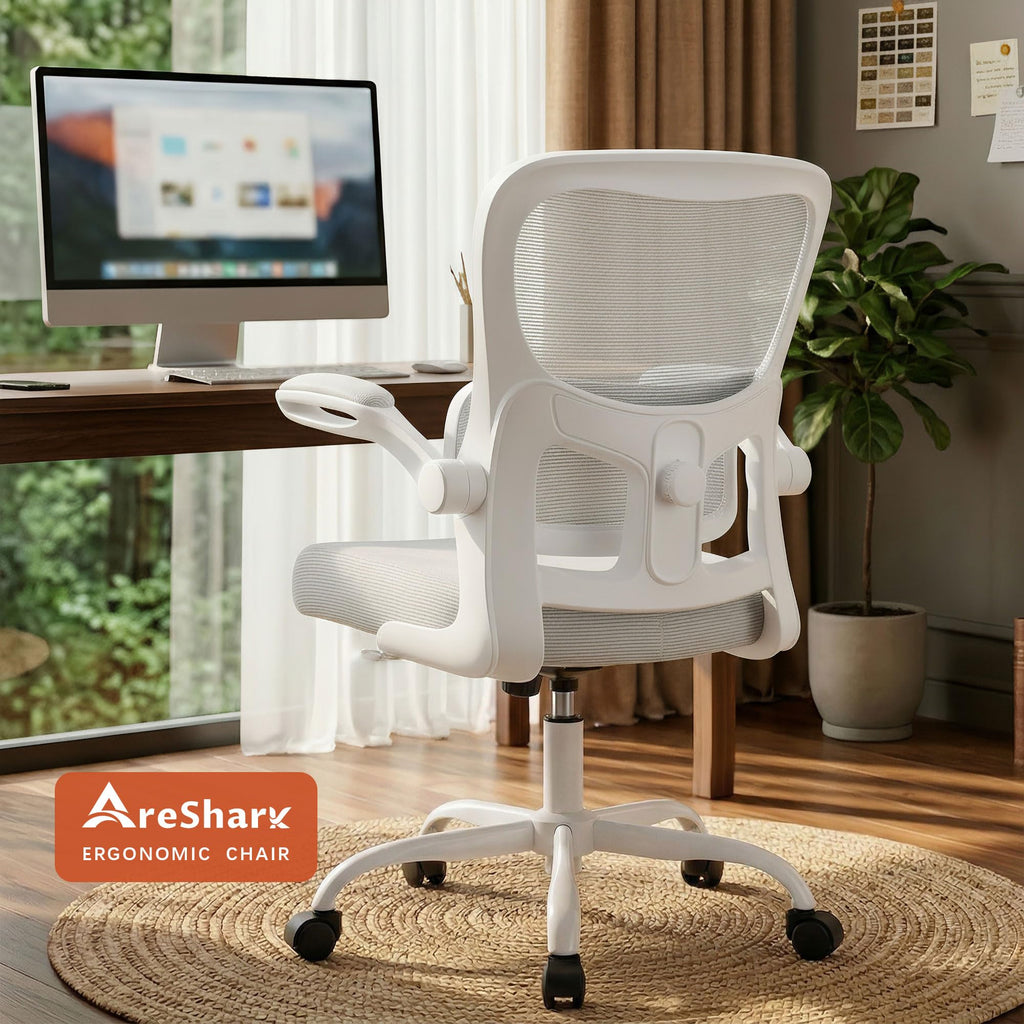 Office Chair Ergonomic Desk Chairs with Adjustable Lumbar Support, High Back Breathable Mesh Chair with Wheels& Flip-up Armrests,Rolling Swivel Comfy Task Computer Chair for Home Work Gaming