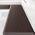 Mat [2 PCS] Cushioned Anti-Fatigue Floor Mat Water Resistant Non-Skid Kitchen Mats and Rugs Ergonomic Comfort Foam Kitchen Rugs Standing Mat for Floor Office Sink Chocolate,17.3"x28"+17.3"x60"