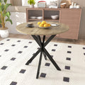 31.5 Inch Round Tulip Dining Table, Small Circle Kitchen Table with Metal Black Legs for 2-4 People,Modern Dining Room Table