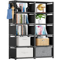 Bookcases: Black Cube Book Shelf, 10 Cube Tall Storage Organizer for Bedroom, Living Room & Office