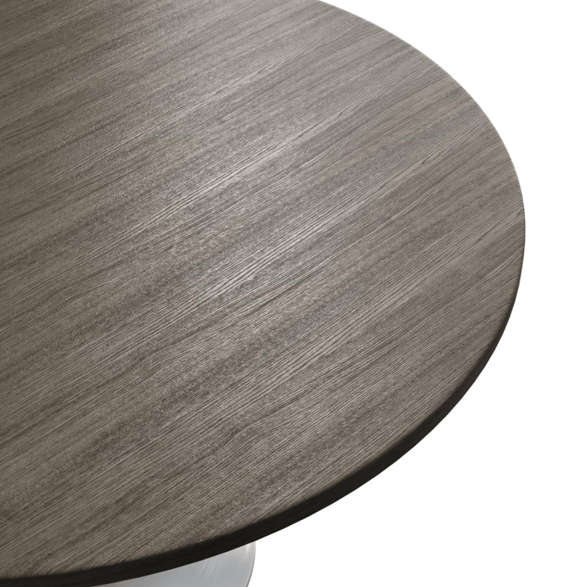 Verve Mid-Century Modern 48 Inch Round Dining Table, MDF Wood Tabletop with White Steel Pedestal Base, Large Pedestal Kitchen & Dining Room Table, Breakfast Nook Table (Dark Maple)