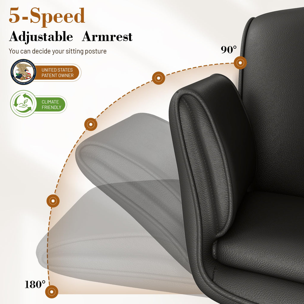 Criss Cross Chair with Wheels & Armrests,Comfy Wide Vanity Chair,Scratch-Resistant Pu Leather Cross Legged Desk Chair,Height Adjustable Computer Office Desk Chairs for Home,Makeup,Bedroom