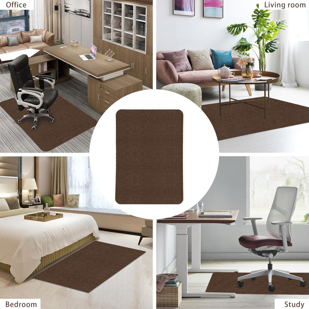 Office Chair Mat for Hardwood Floor,Office Computer Gaming Chair Mat for Tile Floor,Large Floor Protector Rug,Anti-Slip,Easy to Clean,Coffee(48"x36")