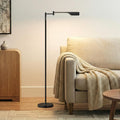 Leaf Pharmacy LED Reading Lamp, Dimmable Floor Lamp with Easy Rotation Over Chair or Desk for Living Rooms & Offices, Adjustable Standing Lamp, Tall Lamp for Sewing & Craftwork - Jet Black