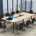 8FT Conference Table, 94.49" L x 47.24" W x 29.53" H Meeting Seminar Table with Grommet, Large Boat Shaped Computer Desk, Boardroom Desk for Office Meeting Conference Room