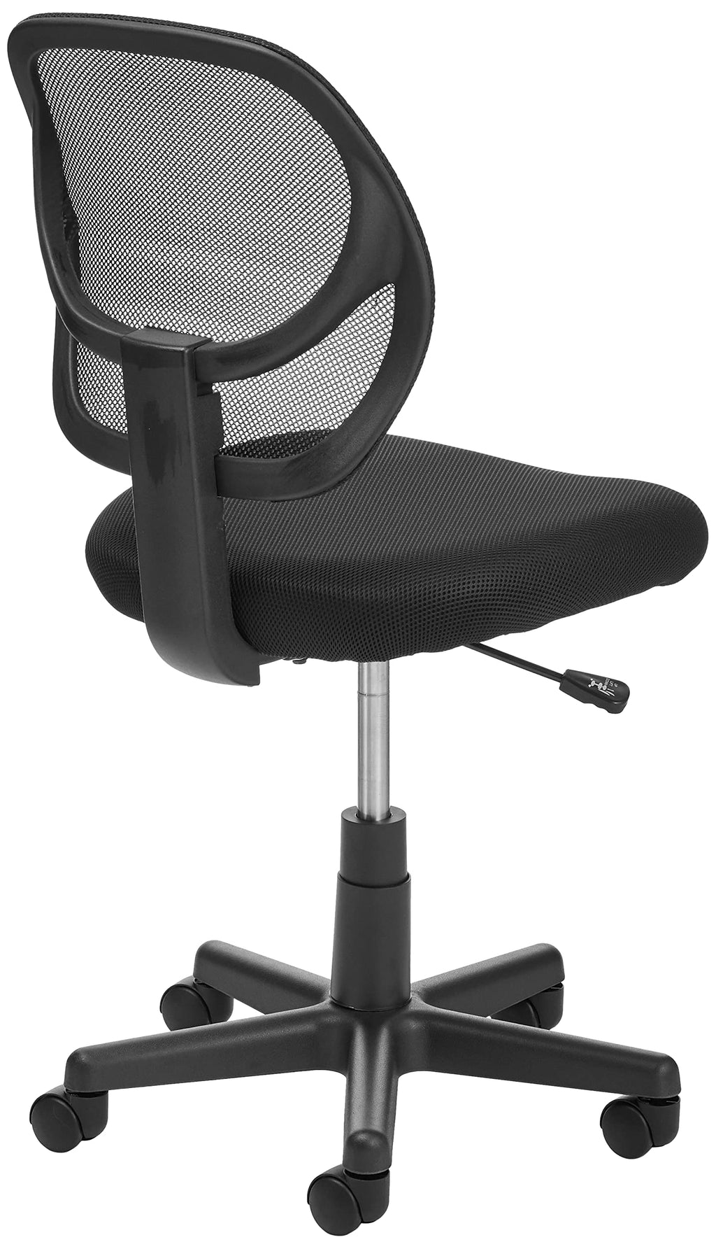 Low Back Office Chair, Breathable Mesh, Height Adjustable, Padded Seat, Rolling Wheels, Swivel, Back Support, Sturdy, 21.25" D x 22.5" W x 38" H, Black