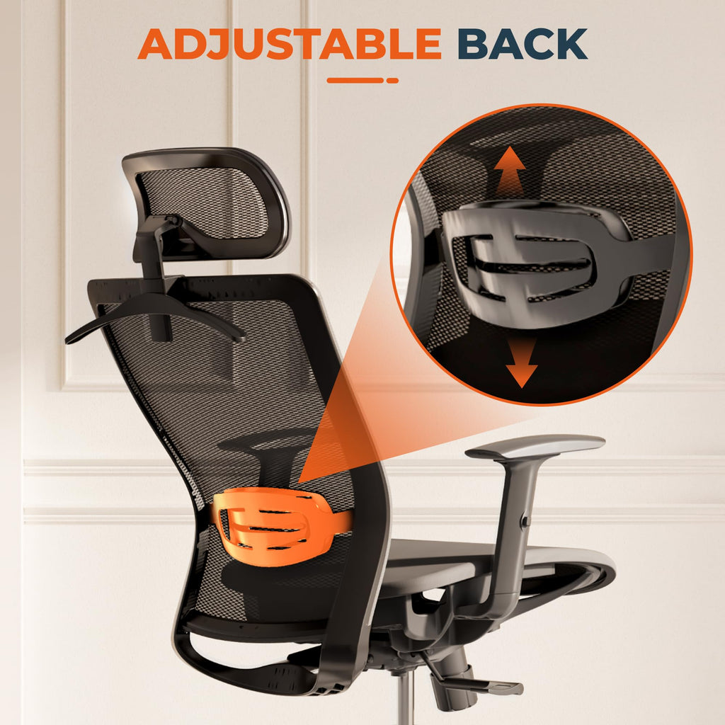 FitStand Ergonomic Office Chair Swivel Computer Chair Home Office Desk Chairs with Lumbar Support/2D Headrest/300lbs Heavy Duty/Lockable Back,Mesh Seat Cushion,ErgoChair Pro, Gray