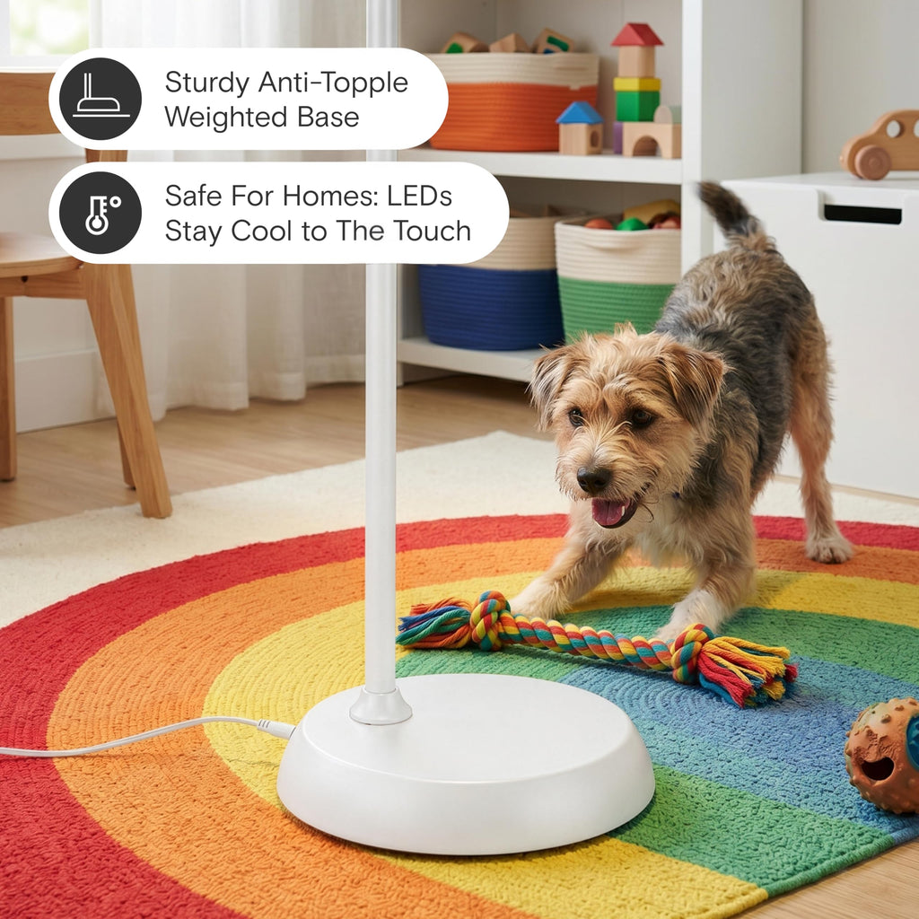 Litespan LED 2nd Edition Reading Floor Lamp with Cool, Soft & Warm White LED's - Built-in Dimmer - Adjustable Design Pivots in Any Direction - Energy Saving 12 Watts - Alpine White
