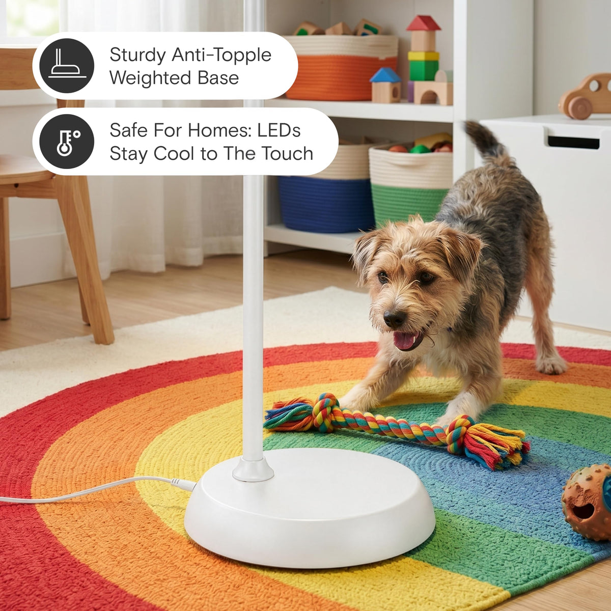Litespan LED 2nd Edition Reading Floor Lamp with Cool, Soft & Warm White LED's - Built-in Dimmer - Adjustable Design Pivots in Any Direction - Energy Saving 12 Watts - Alpine White