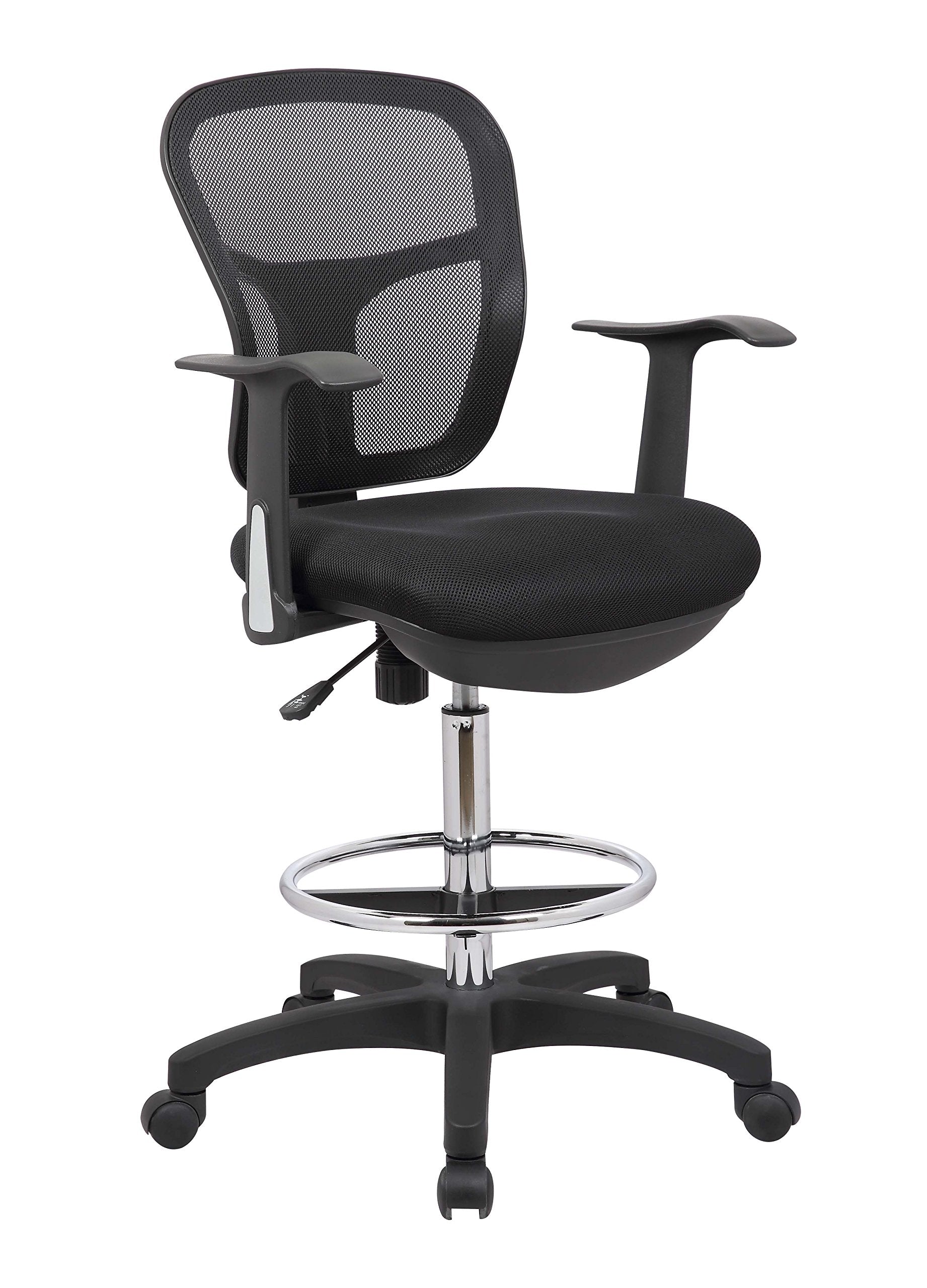 Drafting Chair Tall Office Chair with Arms Executive Ergonomic Standing Desk Chair with Anti Scratch Wheels and Footrest