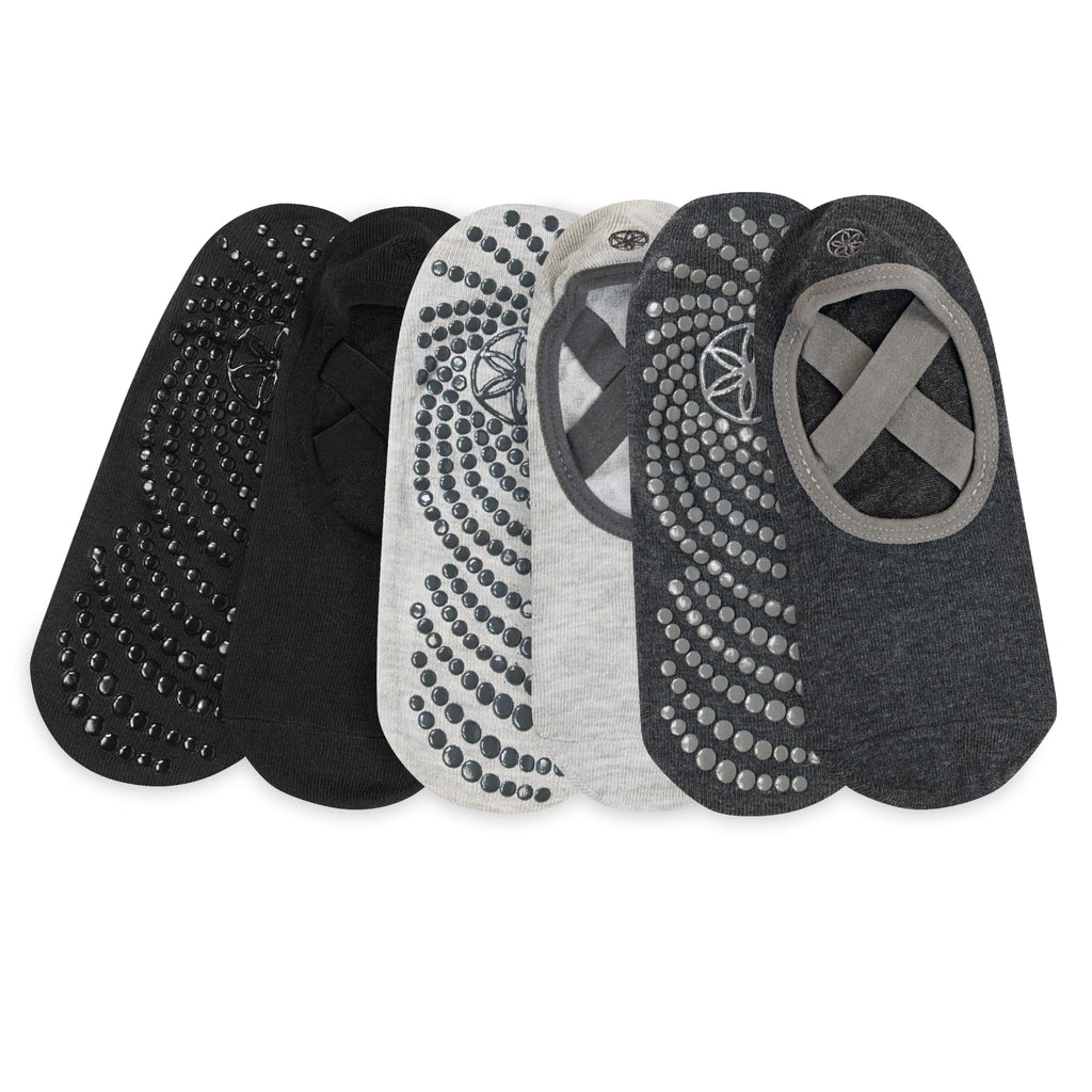Grippy Yoga Socks, Non-Slip, Barre & Pilates (Midnight/Black/Grey)