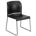 Set of 5, Hercules Series Contoured Stacking Chairs for Waiting Rooms and Offices, Ergonomic Lobby Chairs with Curved Back, Black