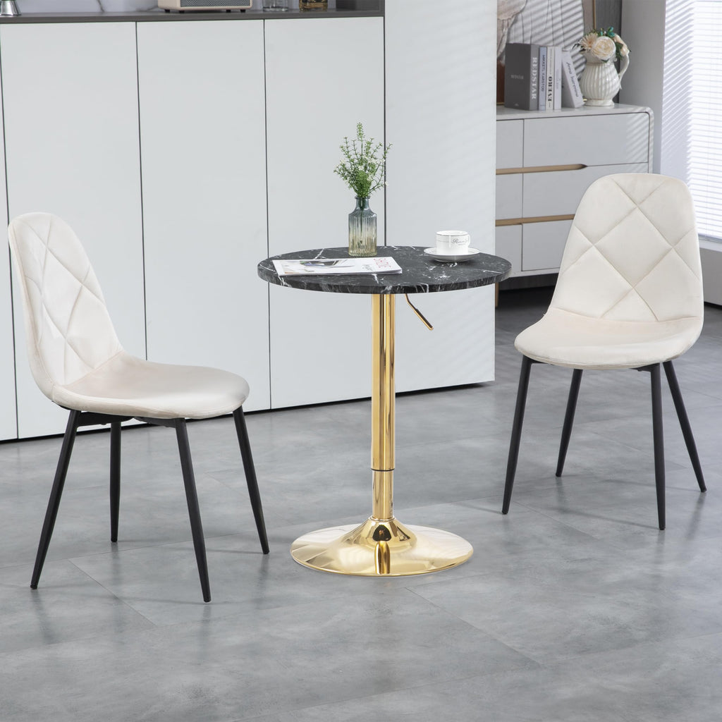 Finnhomy 24" Round Cocktail Bar Table with Metal Base, Tall Bistro Pub Table, Adjustable 27.9"-35.4" Counter Bar Height for Kitchen, Dining Room, Living Room, Easy Assembly, Black&Gold