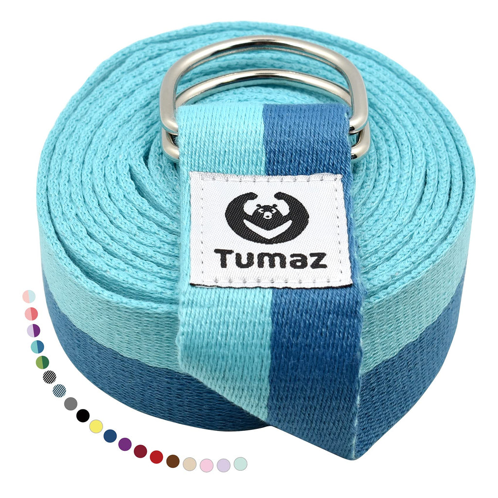 Yoga Strap for Stretching with Adjustable D-Ring, 6/8/10 ft