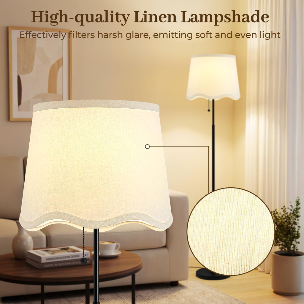Floor Lamps for Living Room & Bedroom, 60" Modern Tall Standing Lamp, 3CCT