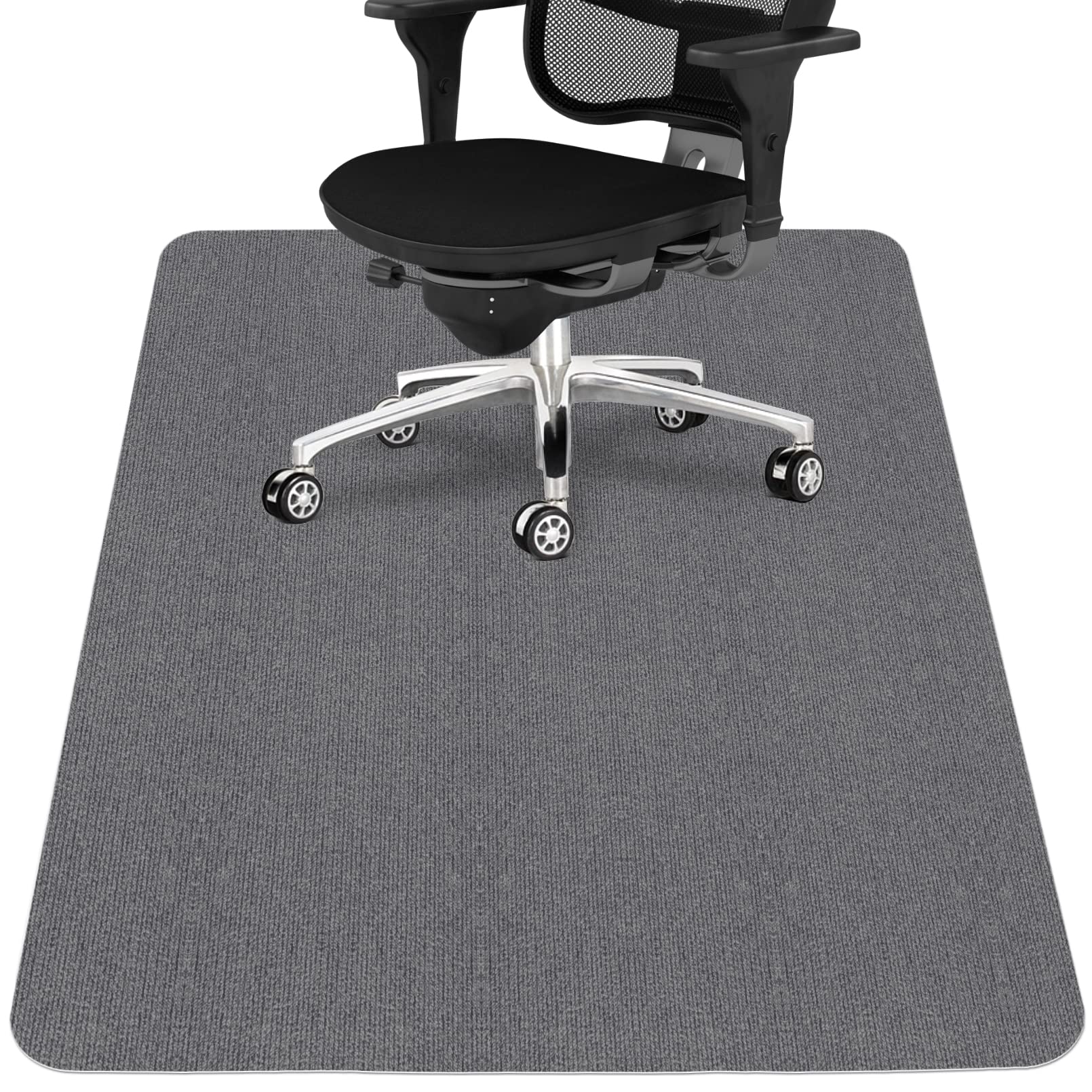 Office Chair Mat for Hardwood Floor,Office Computer Gaming Chair Mat for Tile Floor,Large Floor Protector Rug,Anti-Slip,Easy to Clean,Grey(48"x36")