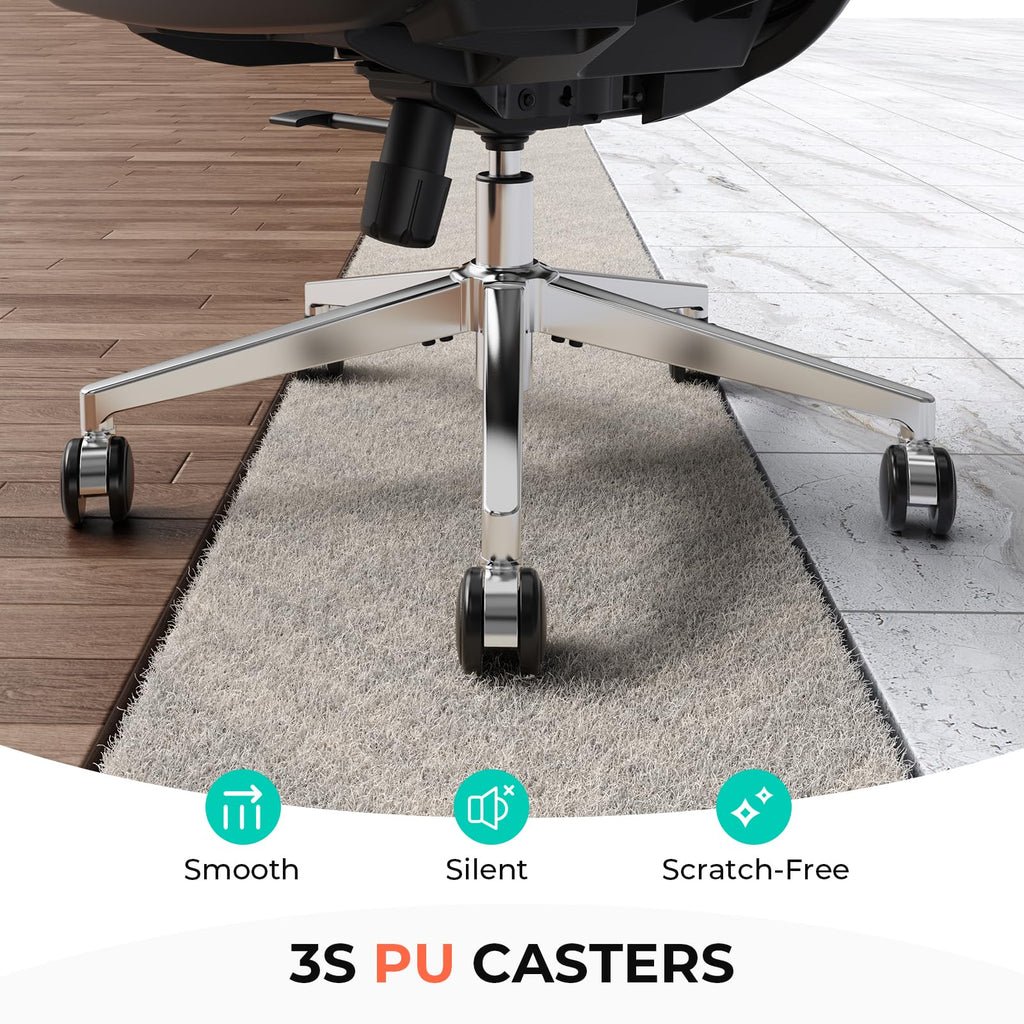 Ergonomic Mesh Office Chair, Adjustable Lumbar High Back Desk Chair 400lbs, 4D Flip-up Arms, 3-Level Tilt Backrest, 3D Headrest, PU Wheels, Swivel Rolling Computer Seating for Long Desk Work