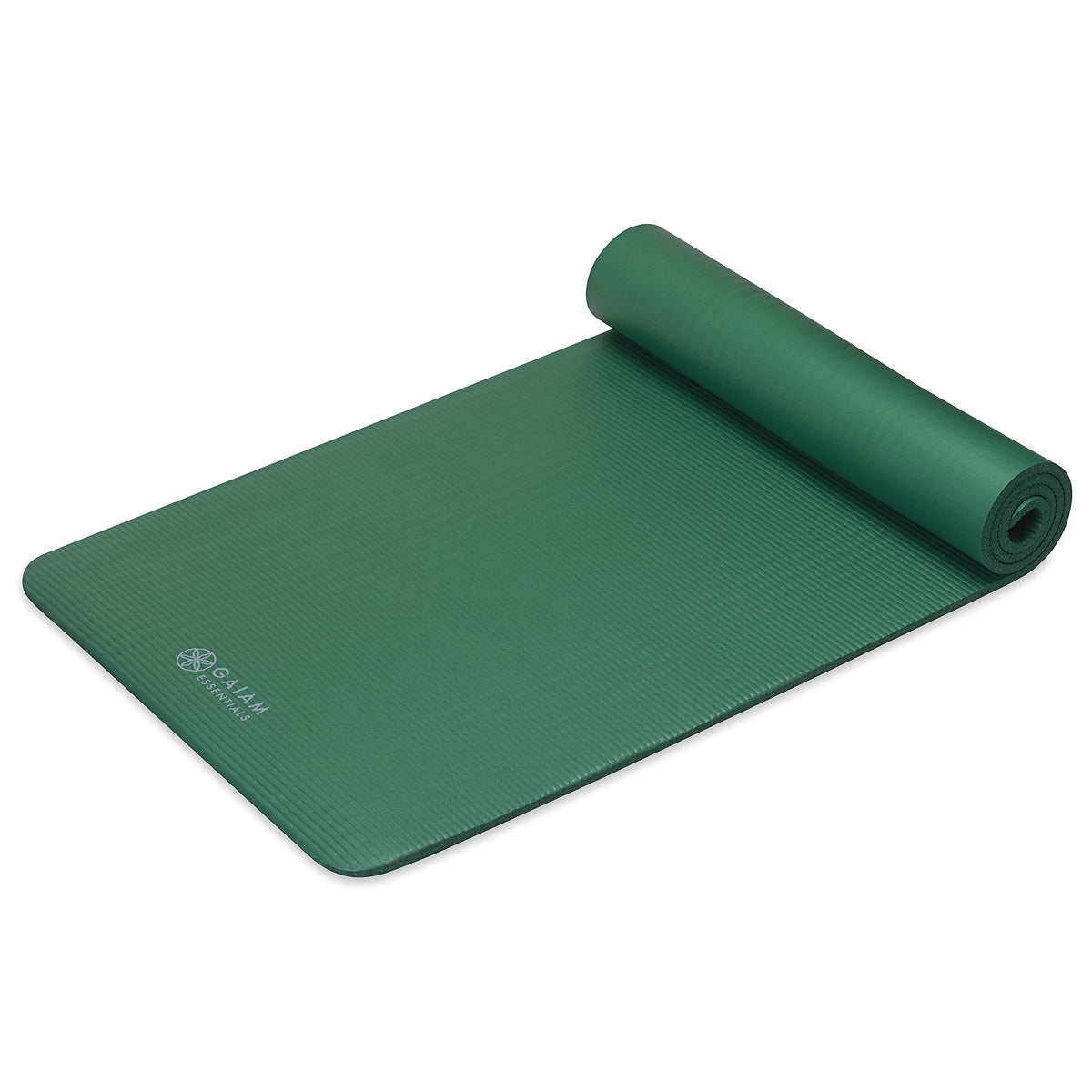 Essentials Thick Yoga Mat with Easy-Cinch Strap (Green, 10mm)