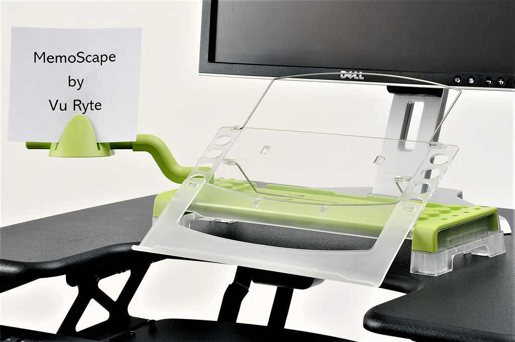 Adjustable in-Line Document Holder for Typing | Reduce Neck Strain, Improve Focus, Boost Desk Organization/Workflow | Paper Holder Stand for Desk or Home Office - Avocado Green
