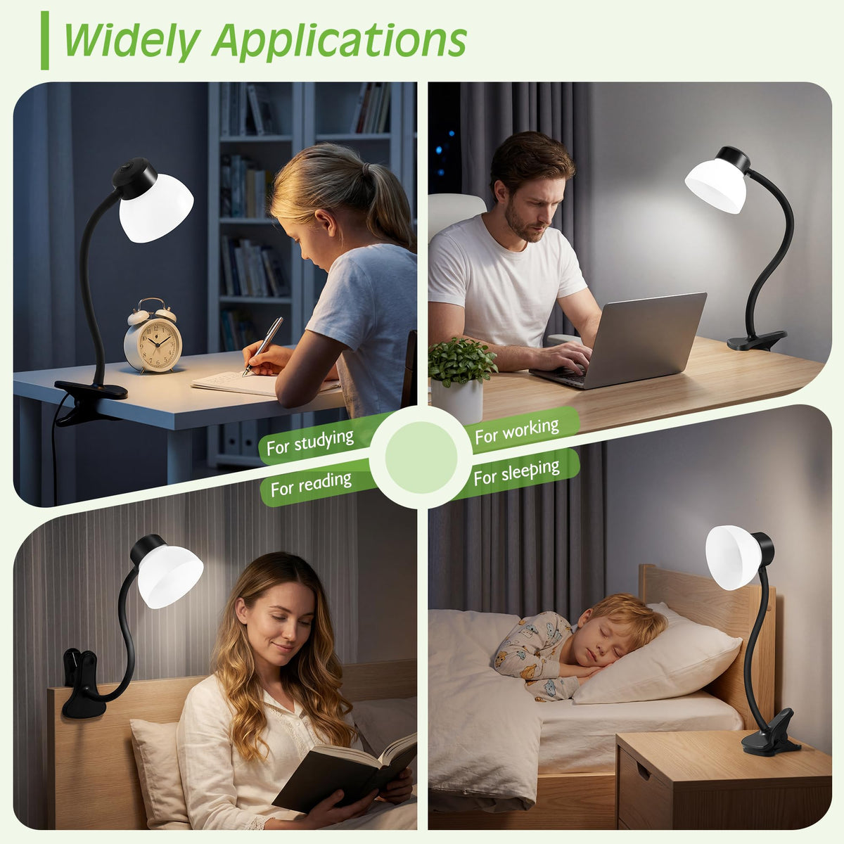 Desk Lamps for Home Office,Small LED Reading Lamp,5000K Eye-Care Desk Light