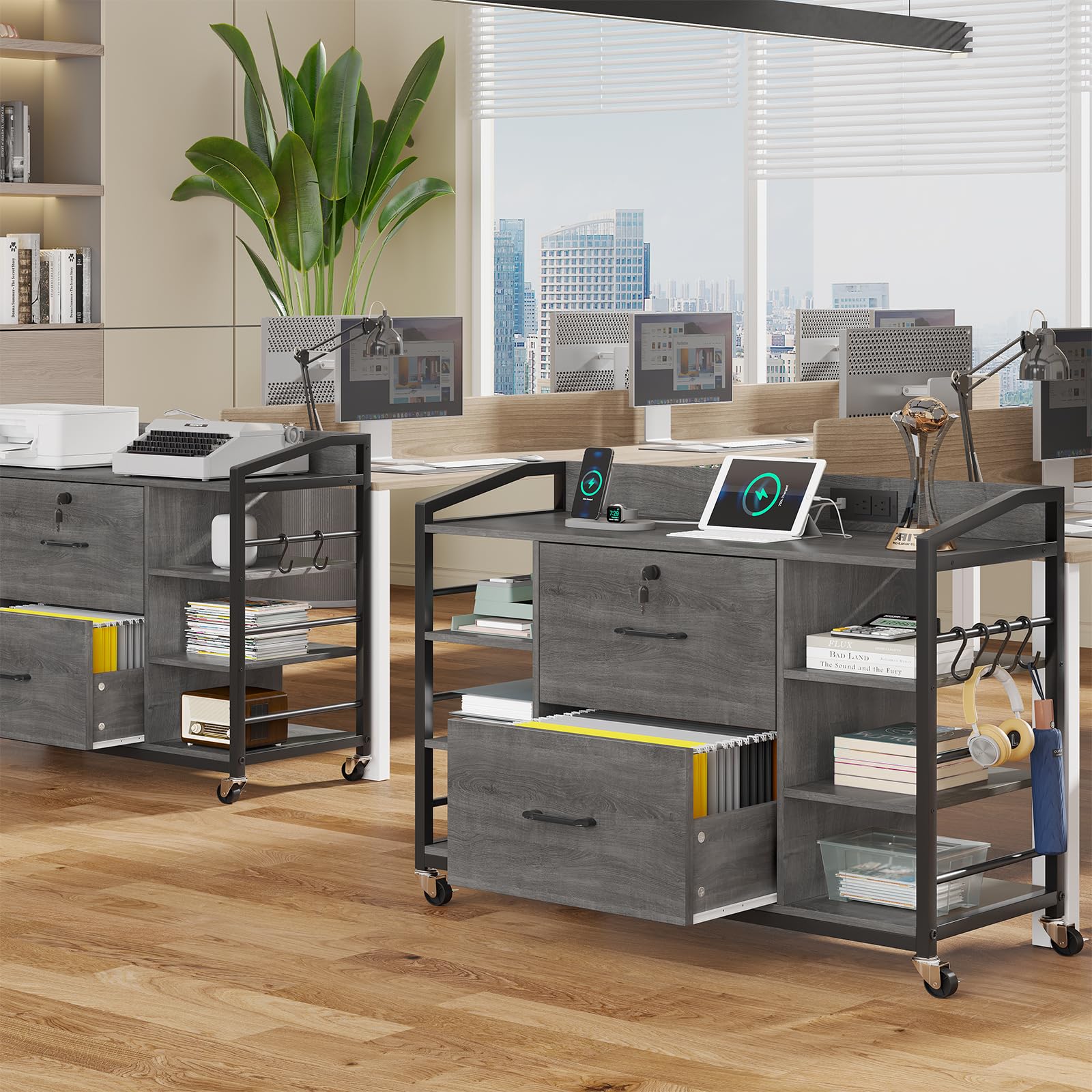 44" File Cabinet with Lock, Filing Cabinet fits Legal/Letter Size