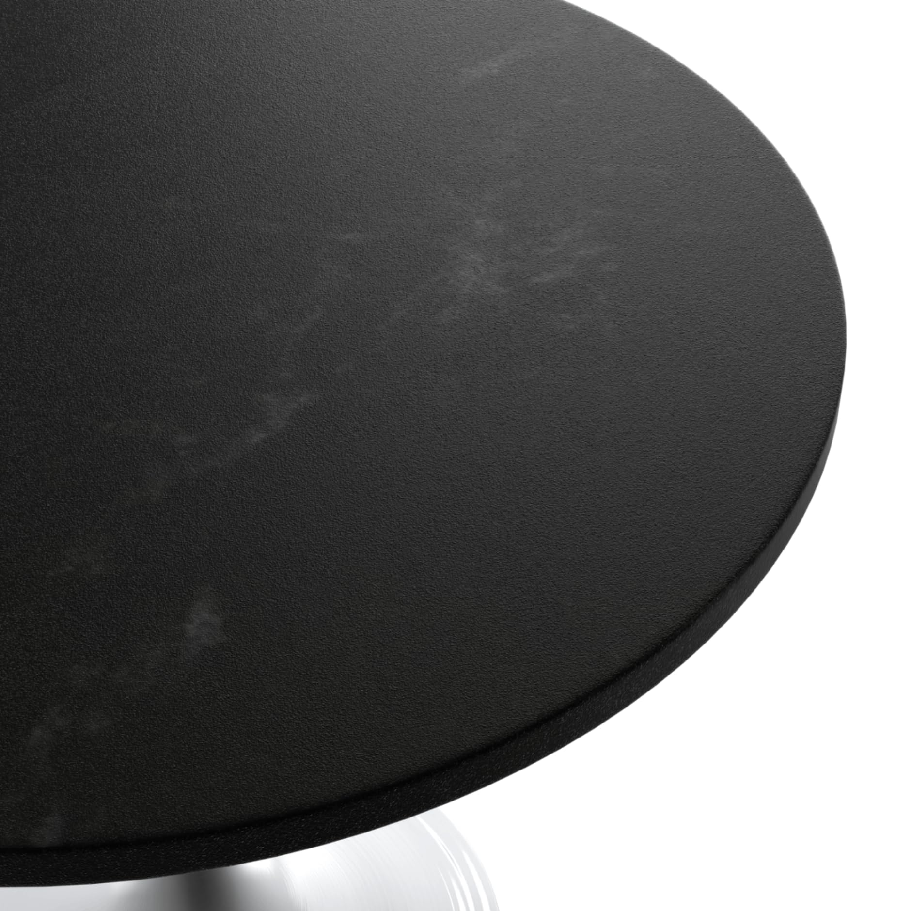 Verve Mid-Century Modern 36 Inch Round Dining Table, MDF Wood Tabletop with White Steel Pedestal Base, Contemporary Kitchen & Dining Room Table, for Small Spaces (Black)