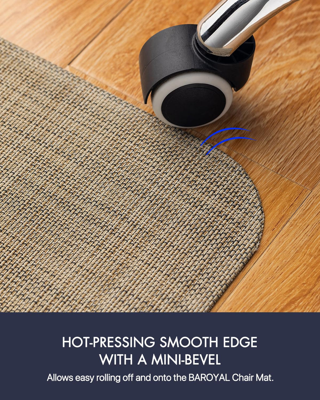 Office Chair Mat for Hardwood Floor Under Desk Computer Rolling Chair Mat for Wood/Tile Floor Non-Slip Heavy Duty Desk Rug PVC Plastic Hard Floor Protector 36" x 48"(Linen)