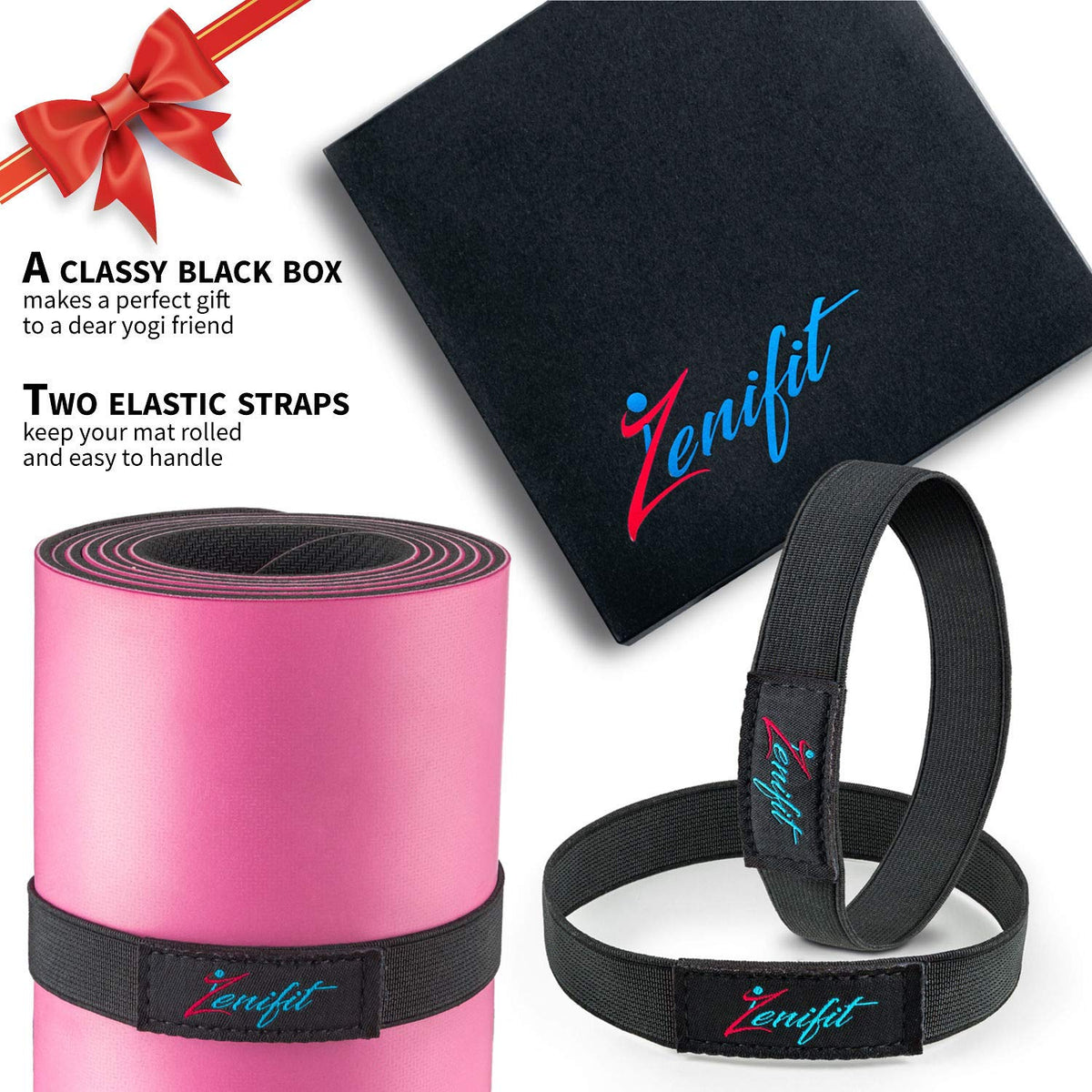 Yoga Mat Bag & Carrier with Pockets for Women, Full Black