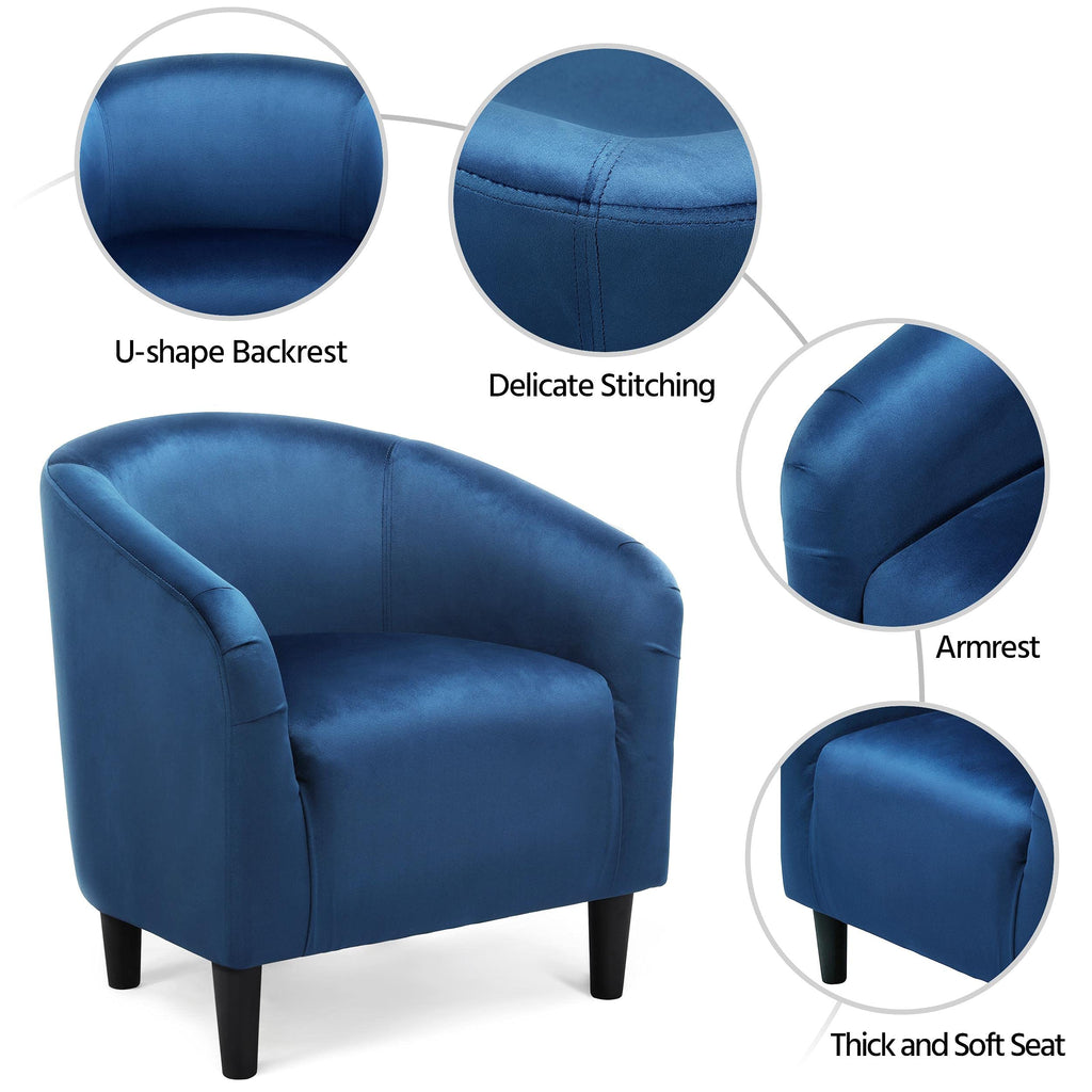 Accent Barrel Chair, Velvet Club Chair, Furry Sherpa Elegant Armchair with Cozy Soft Padded, Suitable for Living Room Bedroom Reception Room Office, Pagoda Blue