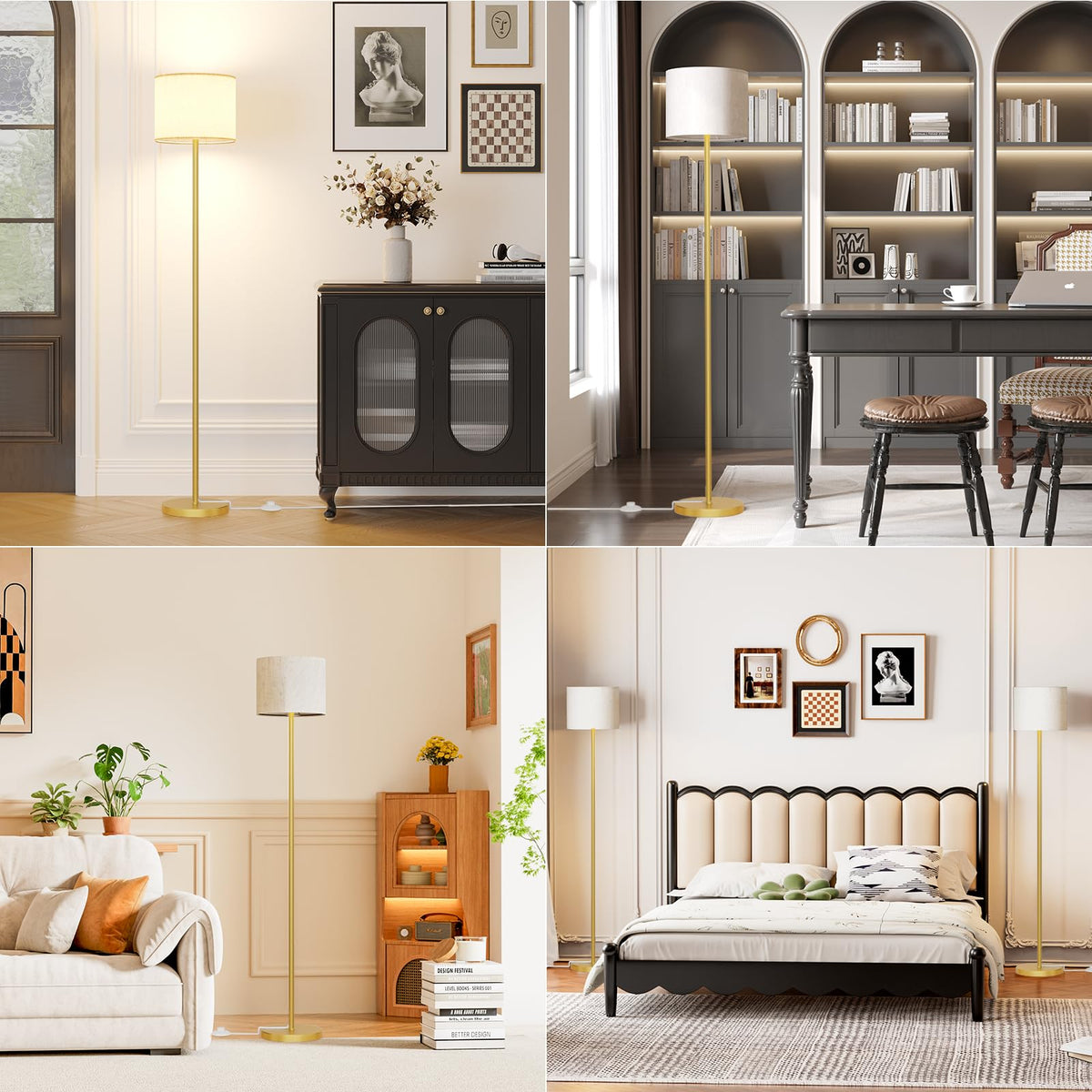 Dimmable Floor Lamps for LivingRoom with 12W LED Bulb,Foot Switch