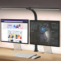 Led Desk Lamp for Home Office,24W Bright Eye-Caring Desk Light with Clamp,5 brightness and 5 temperatures Dimmable Workbench Task Light, Adjustable Gooseneck Table Lamp for Monitor Study(black)