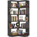 Corner Book Shelf, 6-Shelf L Shaped Corner Bookshelf with Baffle