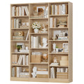 Triple Wide Bookshelf, Large Bookshelf with 17 Display Shelves