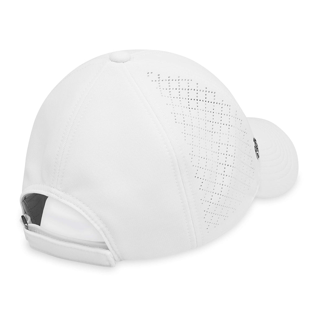 Wander Breathable Geo Hat - Cute Women's Baseball for Summer, Lightweight, Adjustable Strap, Moisture-Absorbing Sweatband Running & Hiking, 6-Panel Sporty White Ball Cap Women,